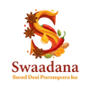 Logo of Swaadana with spices and a drop of oil on a white background